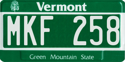 VT license plate MKF258
