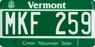 VT license plate MKF259