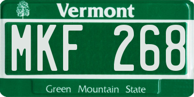 VT license plate MKF268