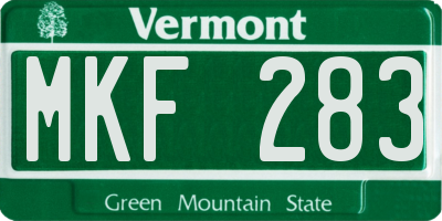 VT license plate MKF283