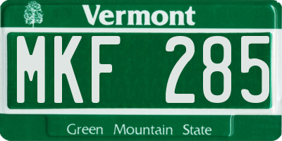 VT license plate MKF285