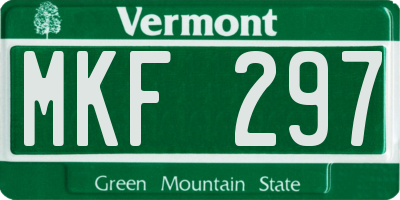 VT license plate MKF297