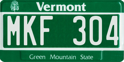 VT license plate MKF304