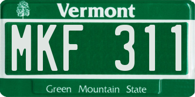 VT license plate MKF311
