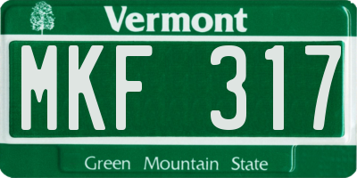 VT license plate MKF317