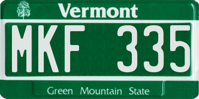 VT license plate MKF335