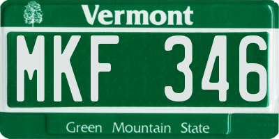 VT license plate MKF346