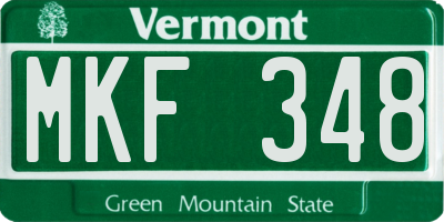 VT license plate MKF348