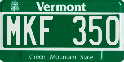 VT license plate MKF350