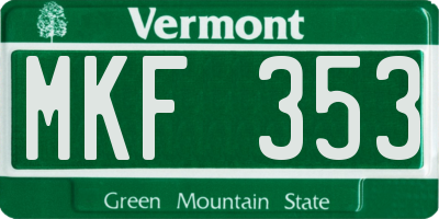 VT license plate MKF353