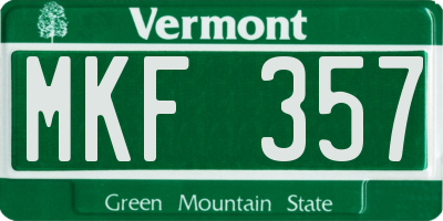 VT license plate MKF357
