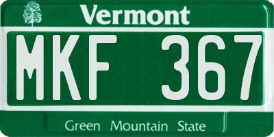 VT license plate MKF367