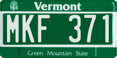 VT license plate MKF371