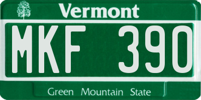 VT license plate MKF390