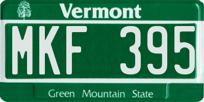 VT license plate MKF395