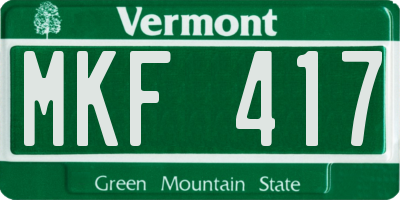 VT license plate MKF417