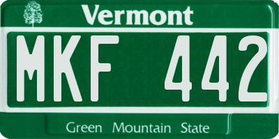 VT license plate MKF442