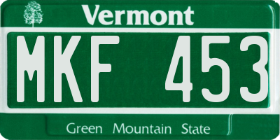 VT license plate MKF453