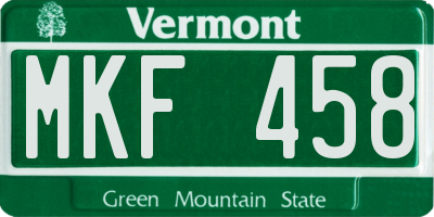 VT license plate MKF458