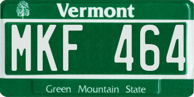 VT license plate MKF464