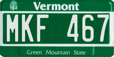 VT license plate MKF467