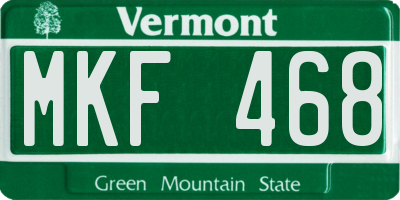 VT license plate MKF468