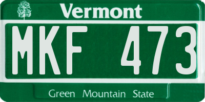 VT license plate MKF473