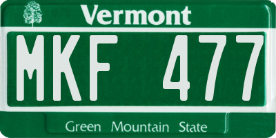VT license plate MKF477