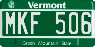 VT license plate MKF506