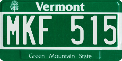 VT license plate MKF515