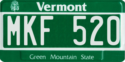 VT license plate MKF520