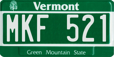 VT license plate MKF521