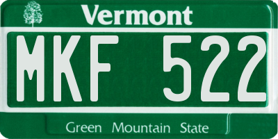 VT license plate MKF522