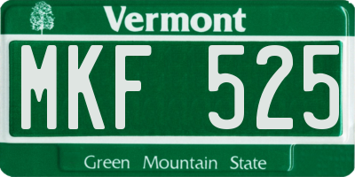 VT license plate MKF525