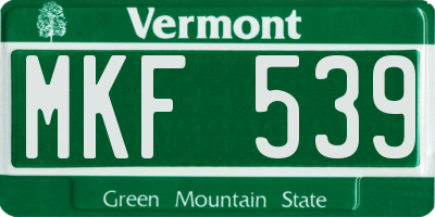 VT license plate MKF539
