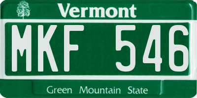 VT license plate MKF546