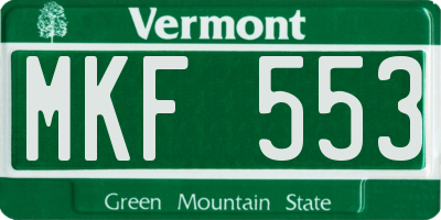 VT license plate MKF553
