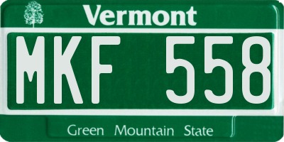VT license plate MKF558