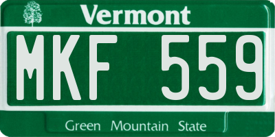 VT license plate MKF559
