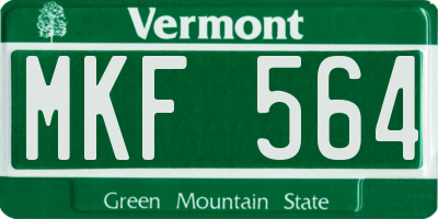 VT license plate MKF564