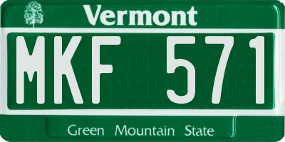 VT license plate MKF571
