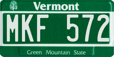 VT license plate MKF572