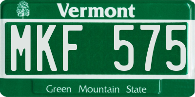 VT license plate MKF575