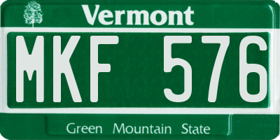 VT license plate MKF576