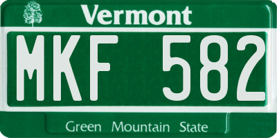VT license plate MKF582