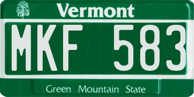 VT license plate MKF583
