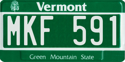 VT license plate MKF591