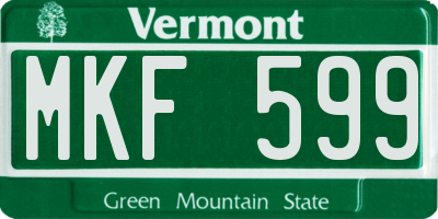 VT license plate MKF599