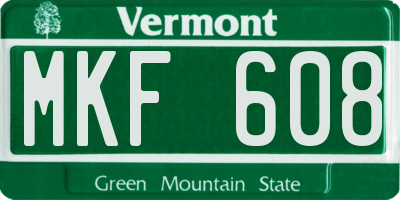 VT license plate MKF608