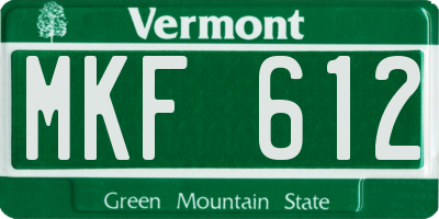 VT license plate MKF612